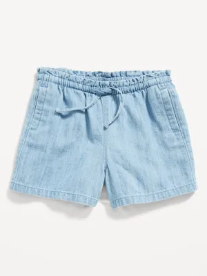 Chambray Pull-On Shorts for Toddler Girls