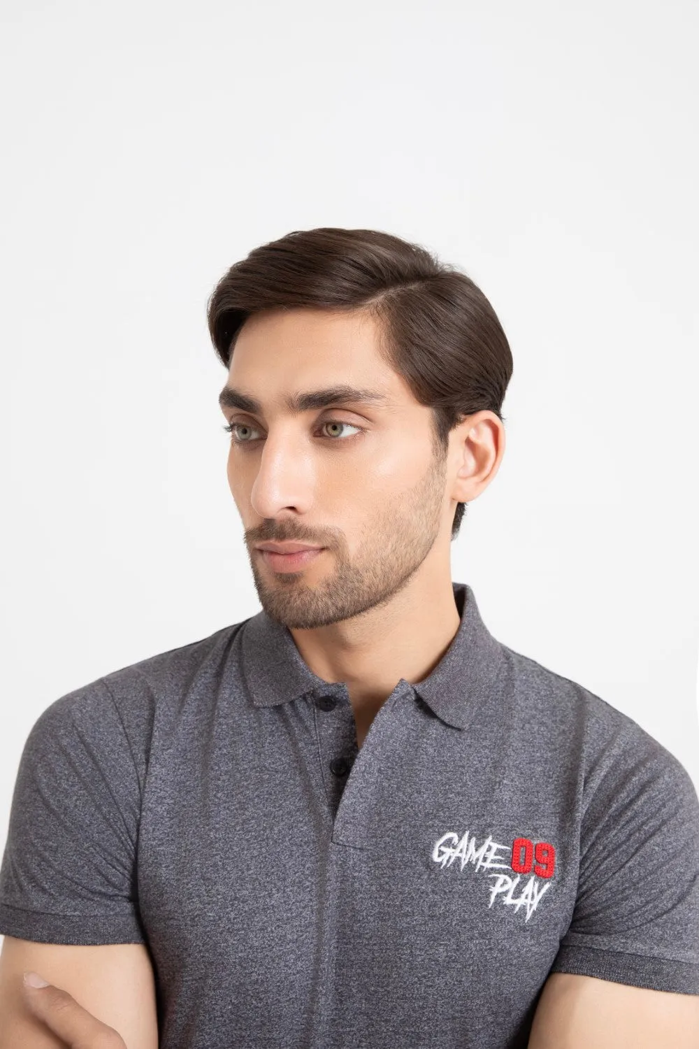 Charcoal Collar T-Shirt