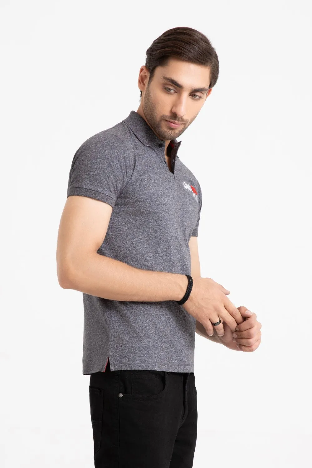 Charcoal Collar T-Shirt