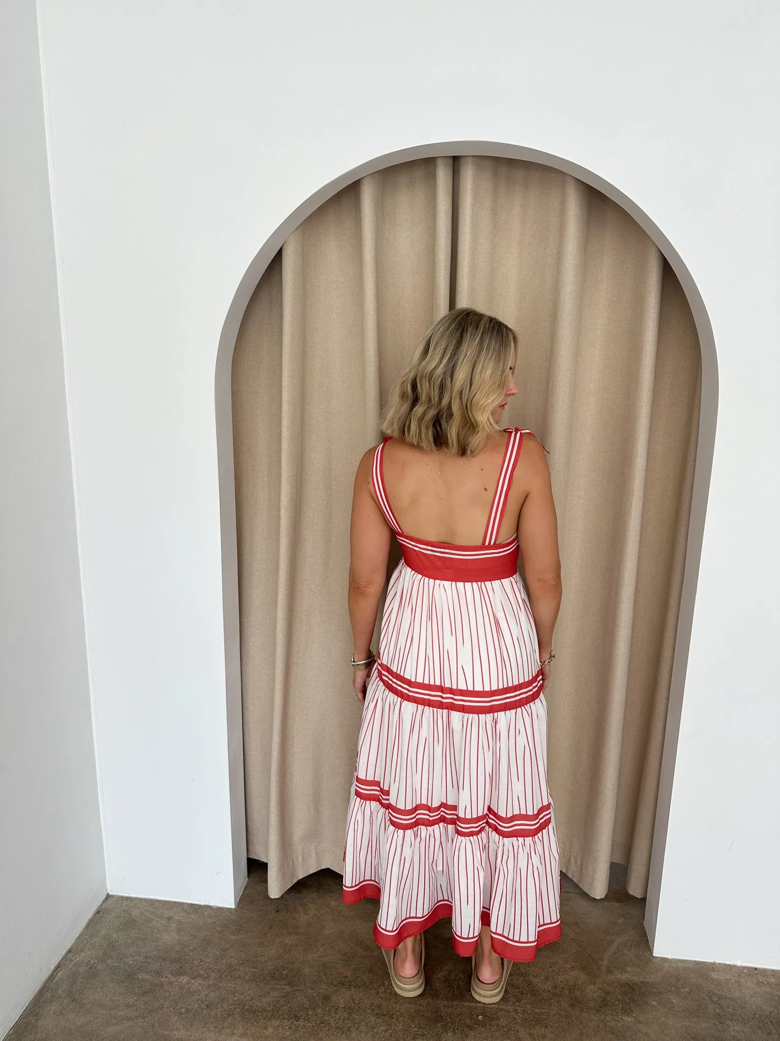 Charlotte Dress- Red/White