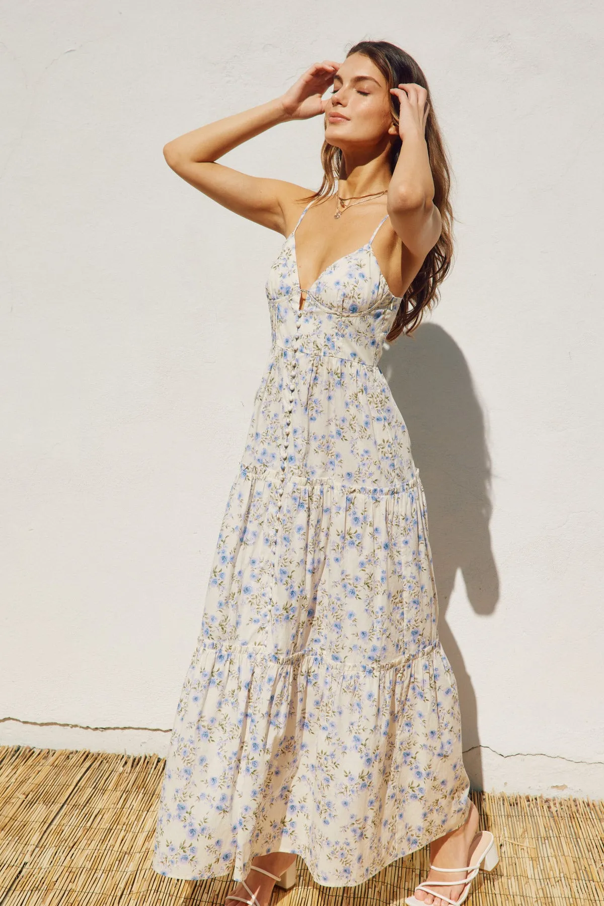 Chessie Bustier Tiered Maxi Dress