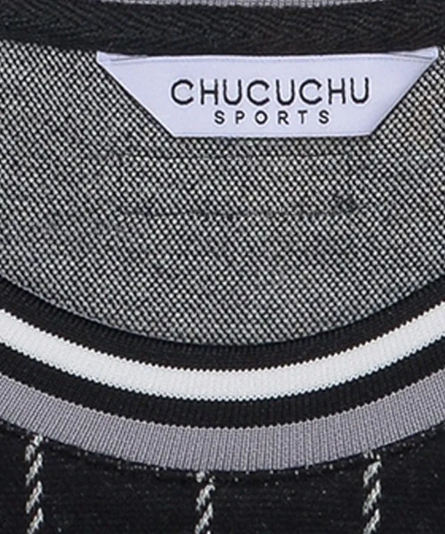 CHUCUCHU Men's Check Round Vest - Gray