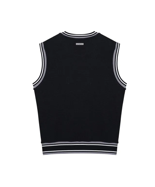 CHUCUCHU Men's Check Round Vest - Gray