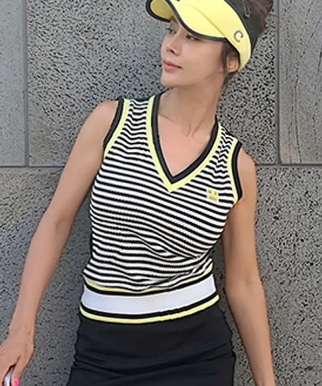 CHUCUCHU Stripe Vest - Black
