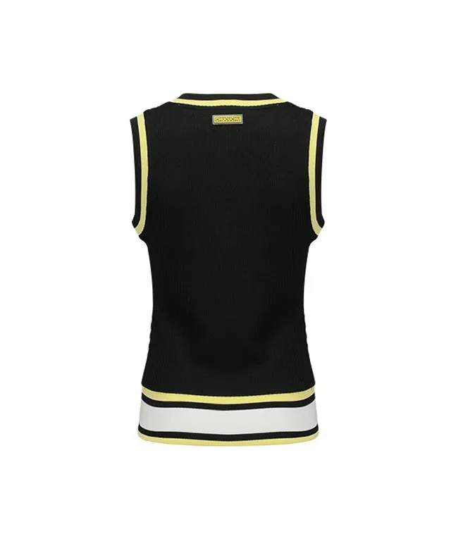 CHUCUCHU Stripe Vest - Black