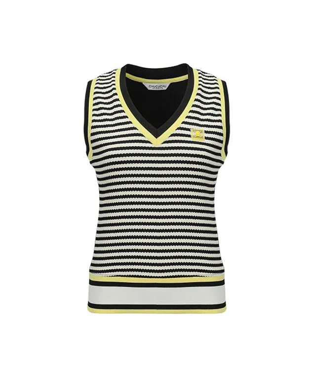 CHUCUCHU Stripe Vest - Black