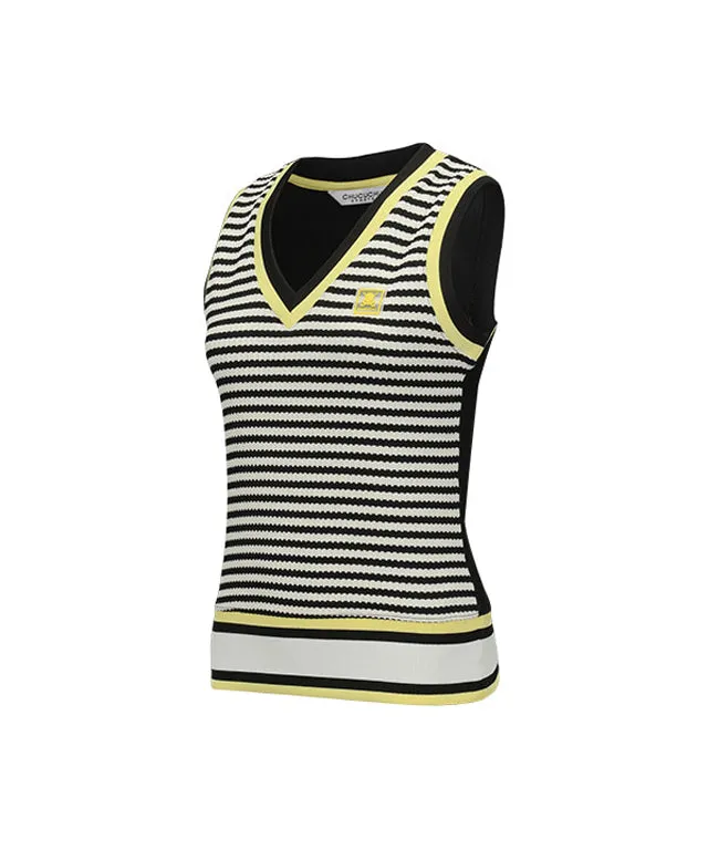 CHUCUCHU Stripe Vest - Black