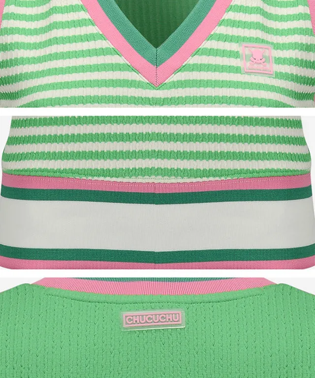 CHUCUCHU Stripe Vest - Green