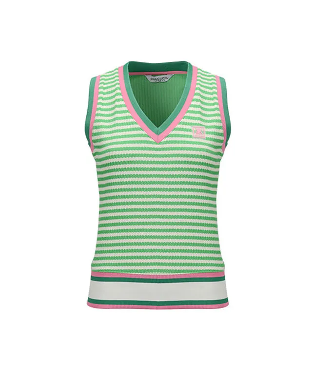 CHUCUCHU Stripe Vest - Green