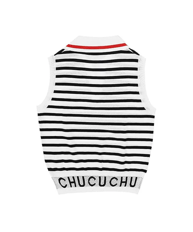CHUCUCHU Summer Logo Knit Vest - Black