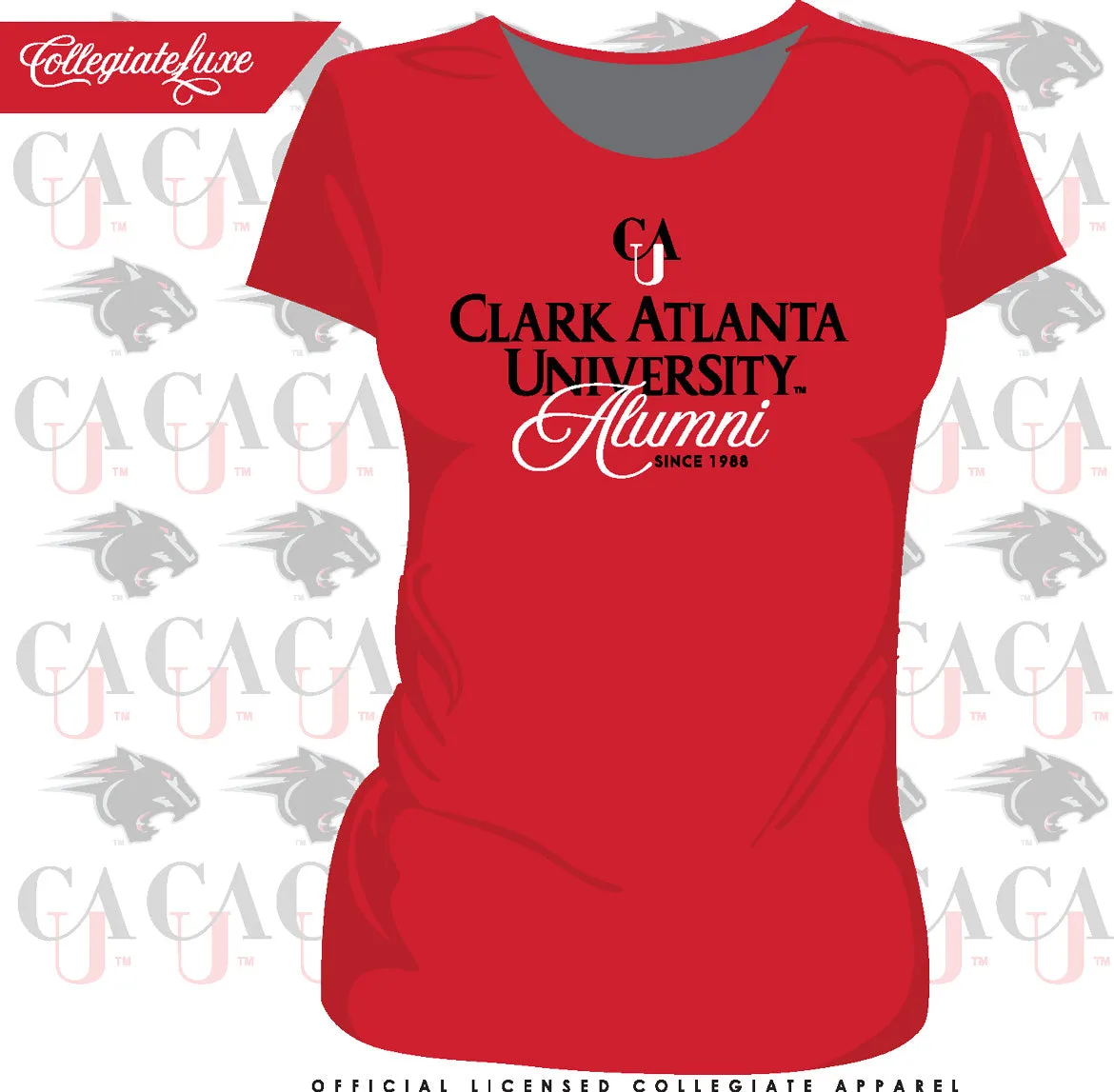 Clark Atlanta | Vintage Fancy ALUMNI RED Ladies Tees (**)