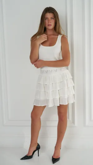 Clary White Midi Dress