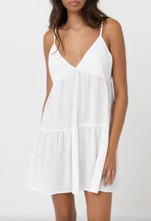 Classic Tiered Mini Dress - White