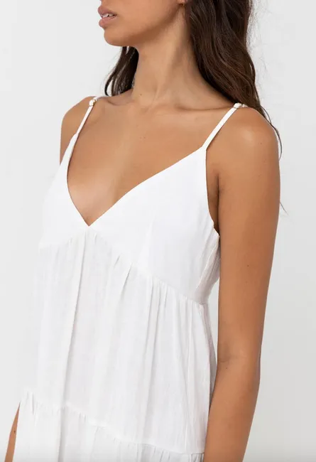 Classic Tiered Mini Dress - White
