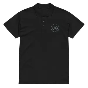 Clubs and Sticks Premium Pique Embroidered Polo Shirt - Grey