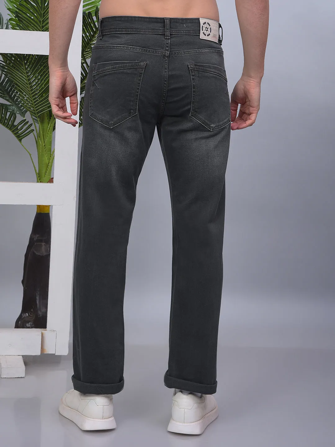 COBB DARK OLIVE STRAIGHT-FIT PREMIUM JEANS