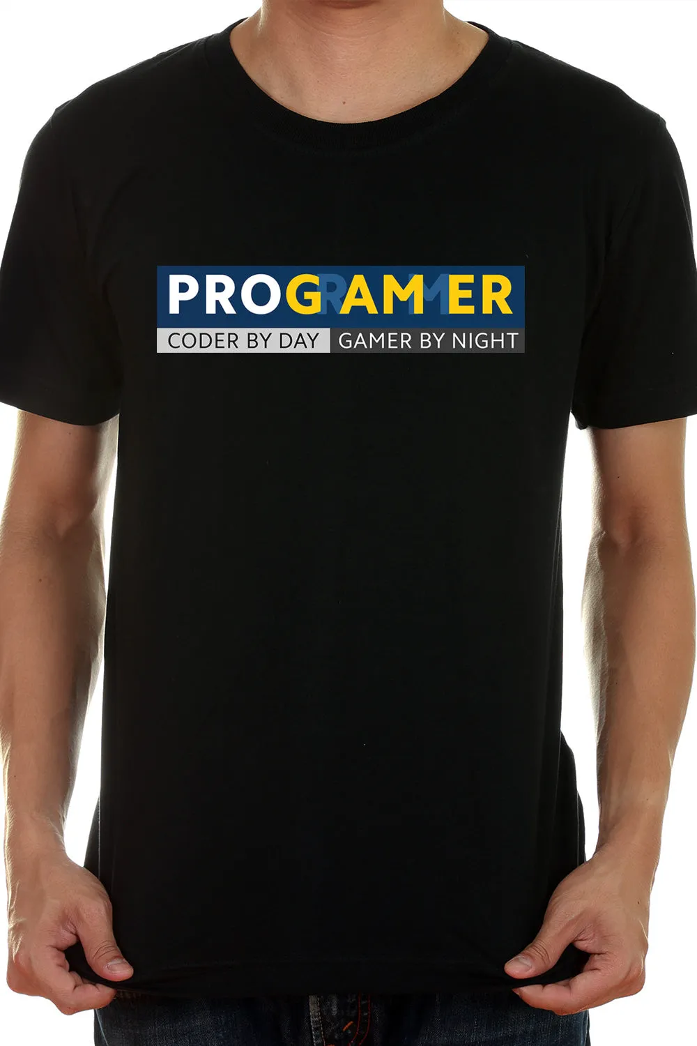Coder by the Day, Gamer at night - True programmer Swag Black Tee