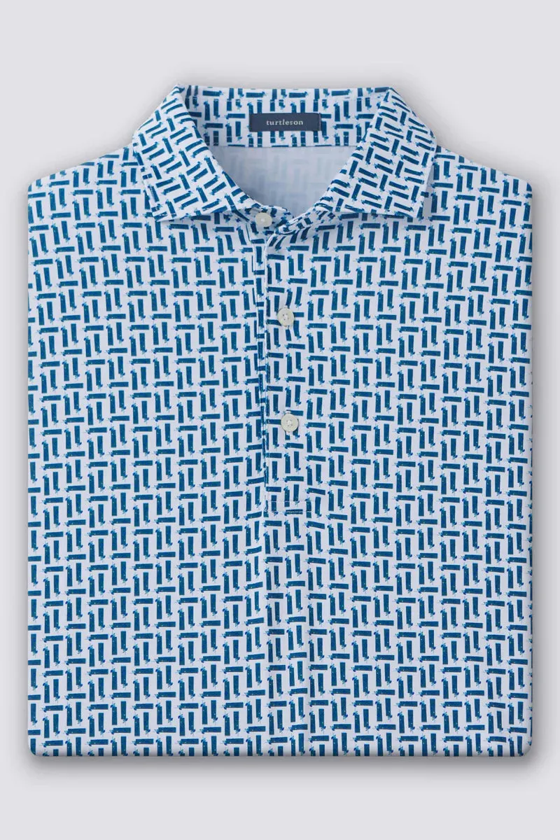 Collins Performance Polo - White/Navy Collins