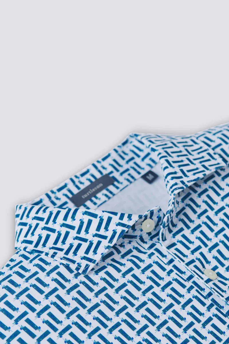 Collins Performance Polo - White/Navy Collins