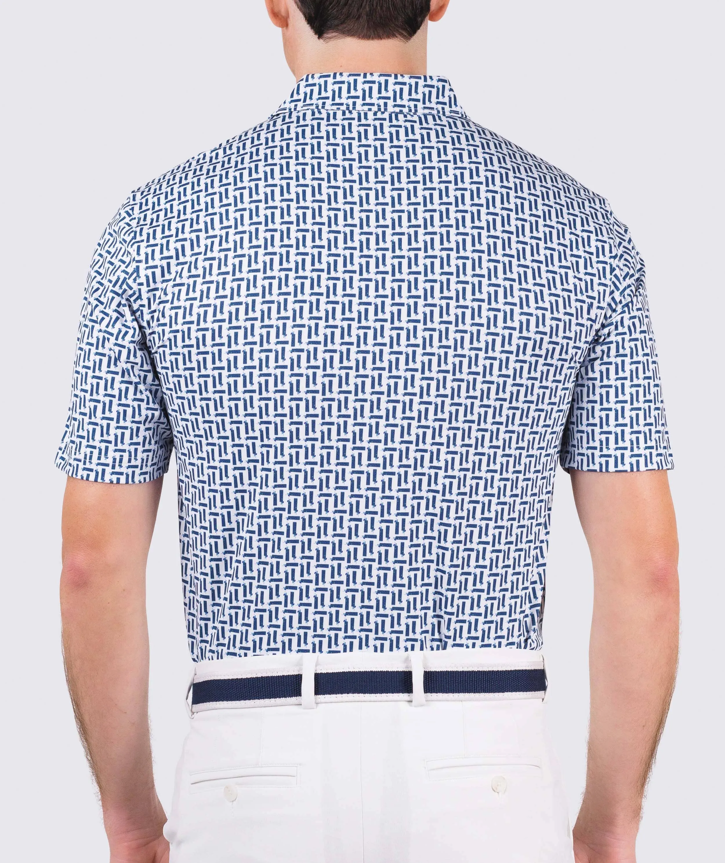 Collins Performance Polo - White/Navy Collins