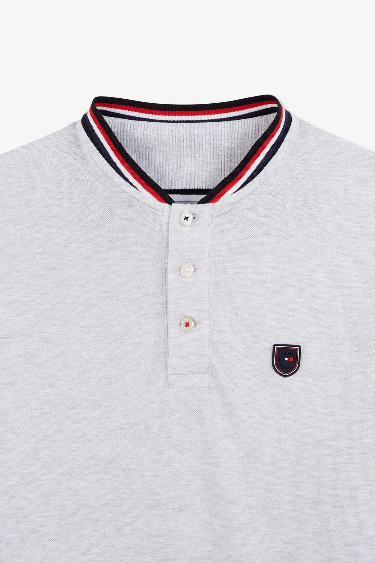 Colorblock Short Sleeve Polo Shirt in Grey
