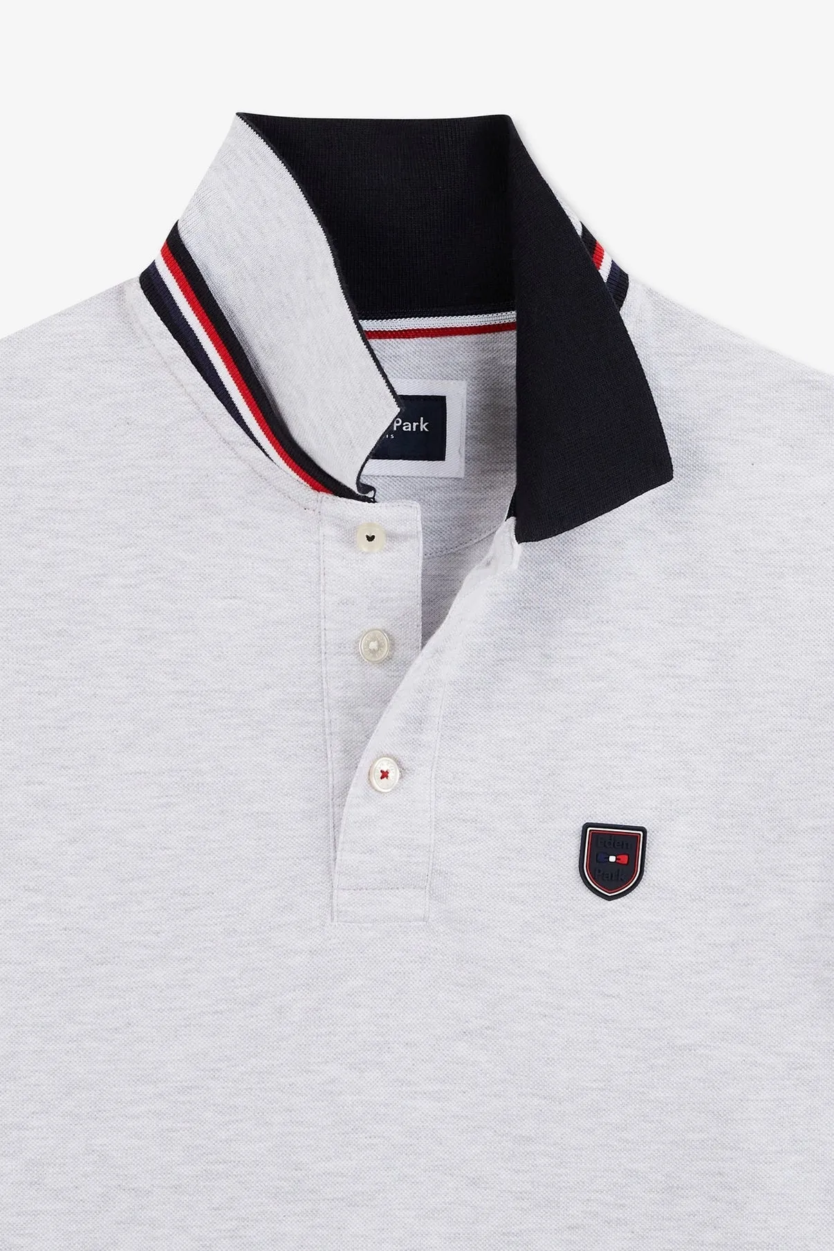 Colorblock Short Sleeve Polo Shirt in Grey
