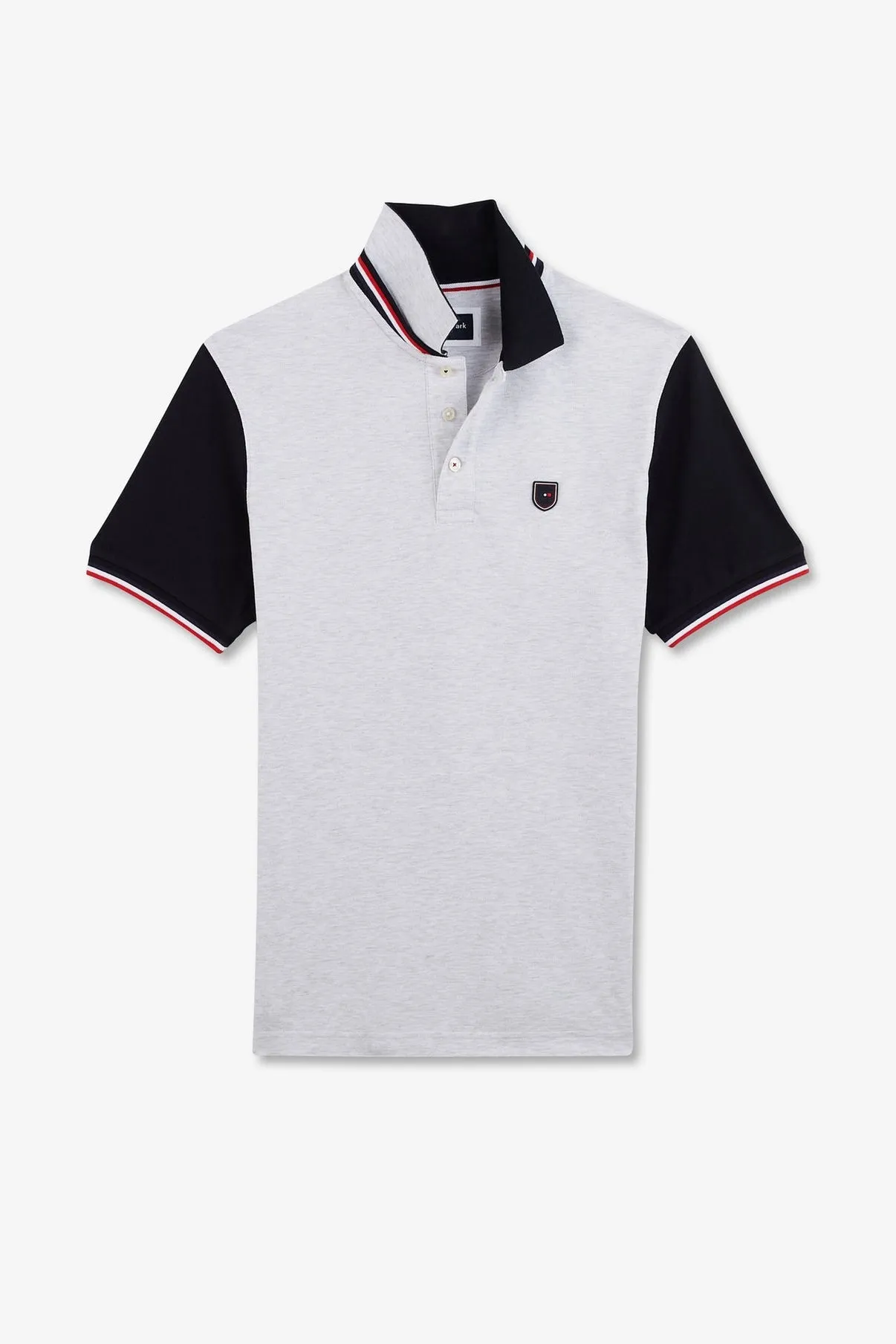 Colorblock Short Sleeve Polo Shirt in Grey
