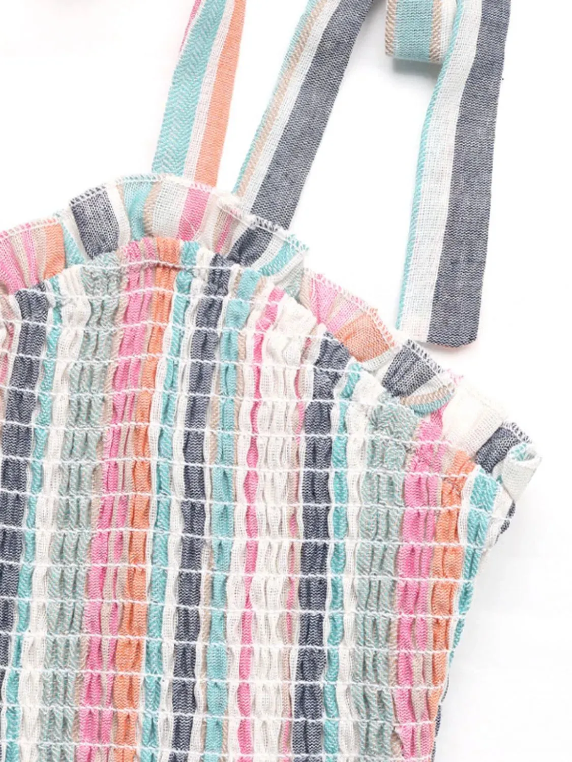 Contrast Striped Square Neck Cami Dress