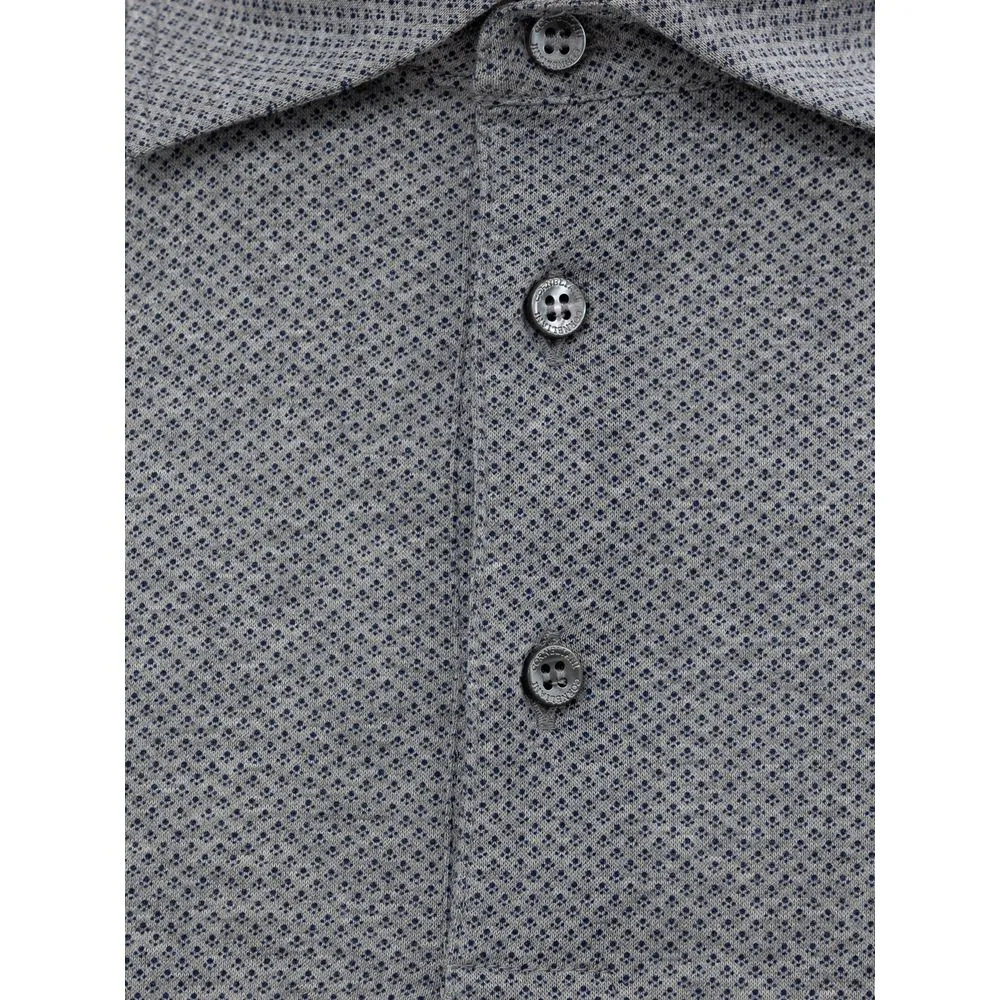 Corneliani Brown Cotton Polo Shirt