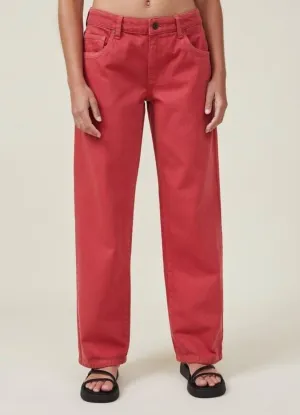 Cotton On Womens Red Low Rise Straight Jeans Size 8