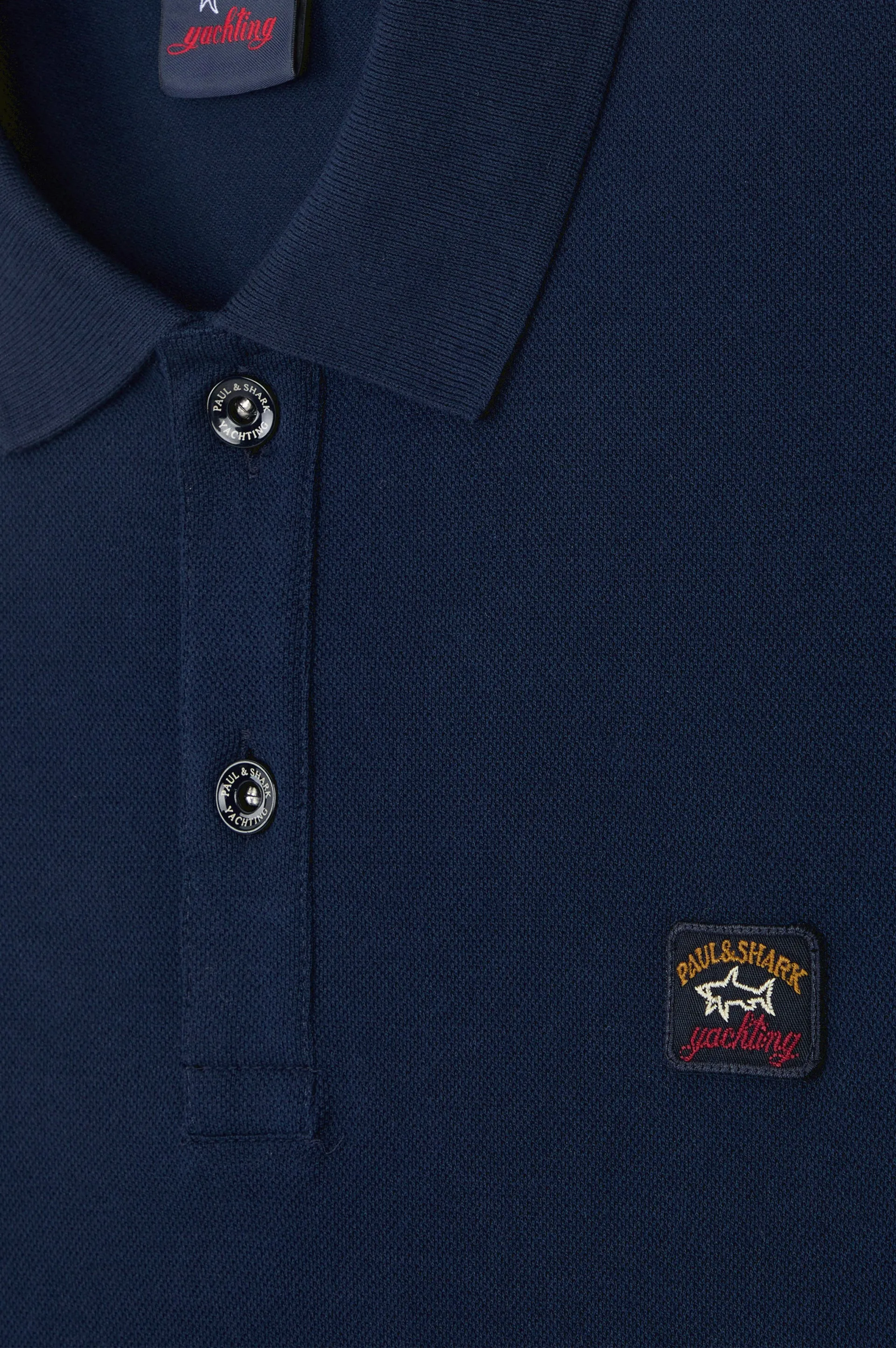 Cotton Pique Short Sleeve Polo with Iconic Badge in Navy