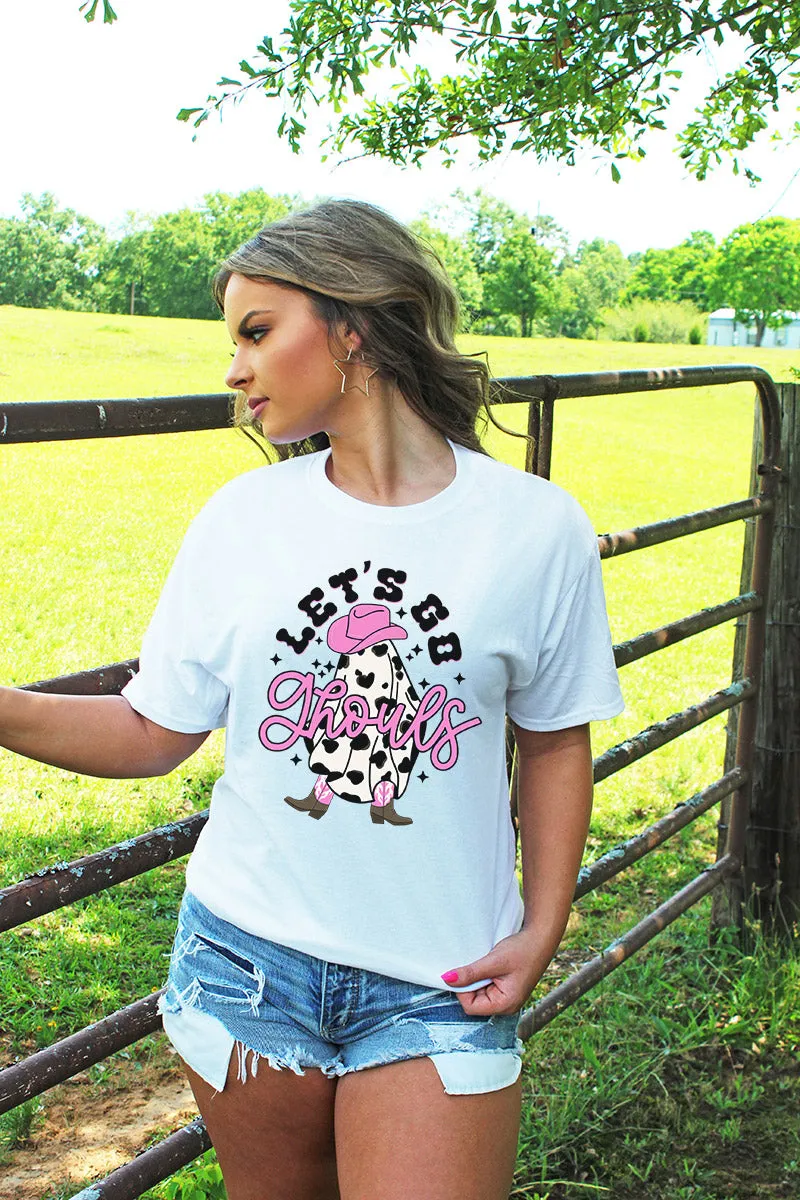 Cow Print Let's Go Ghouls Unisex Blend Tee