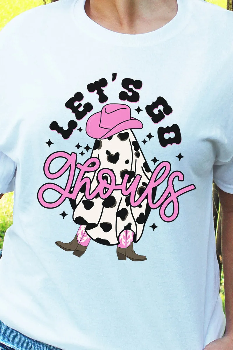 Cow Print Let's Go Ghouls Unisex Blend Tee