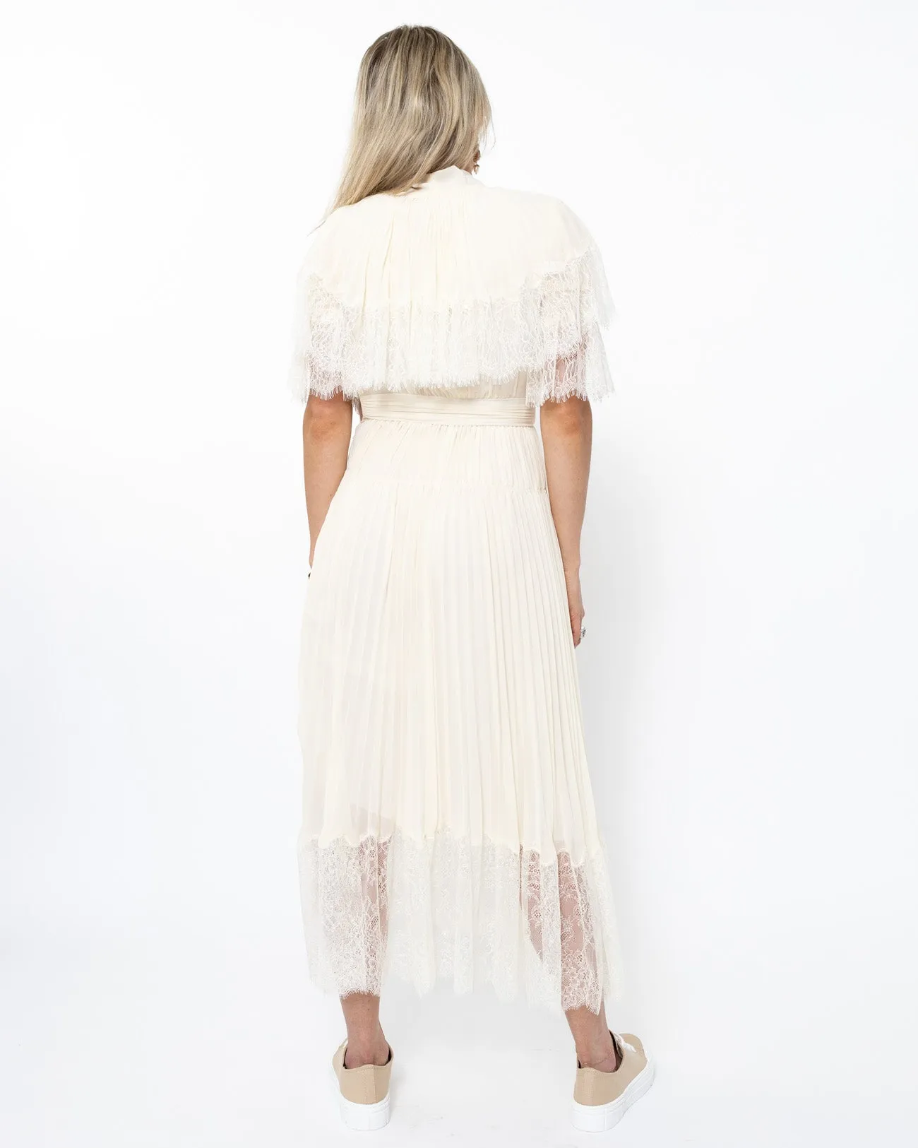 Crean Chiffon Tiered Midi Dress