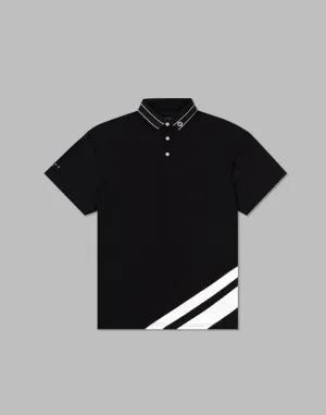 CRONOS BLACK STRIPED POLO SHIRT【BLACK】