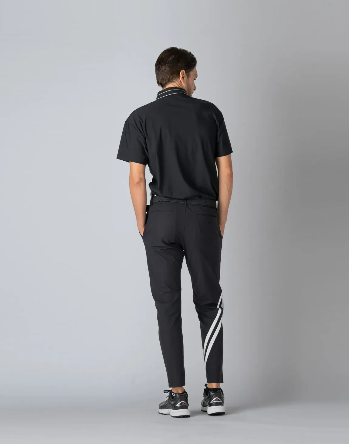 CRONOS BLACK STRIPED POLO SHIRT【BLACK】