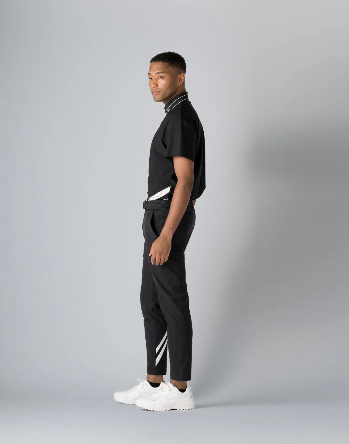 CRONOS BLACK STRIPED POLO SHIRT【BLACK】