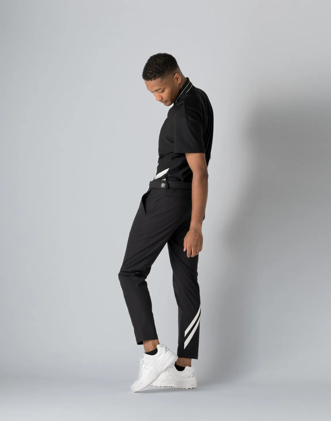 CRONOS BLACK STRIPED POLO SHIRT【BLACK】