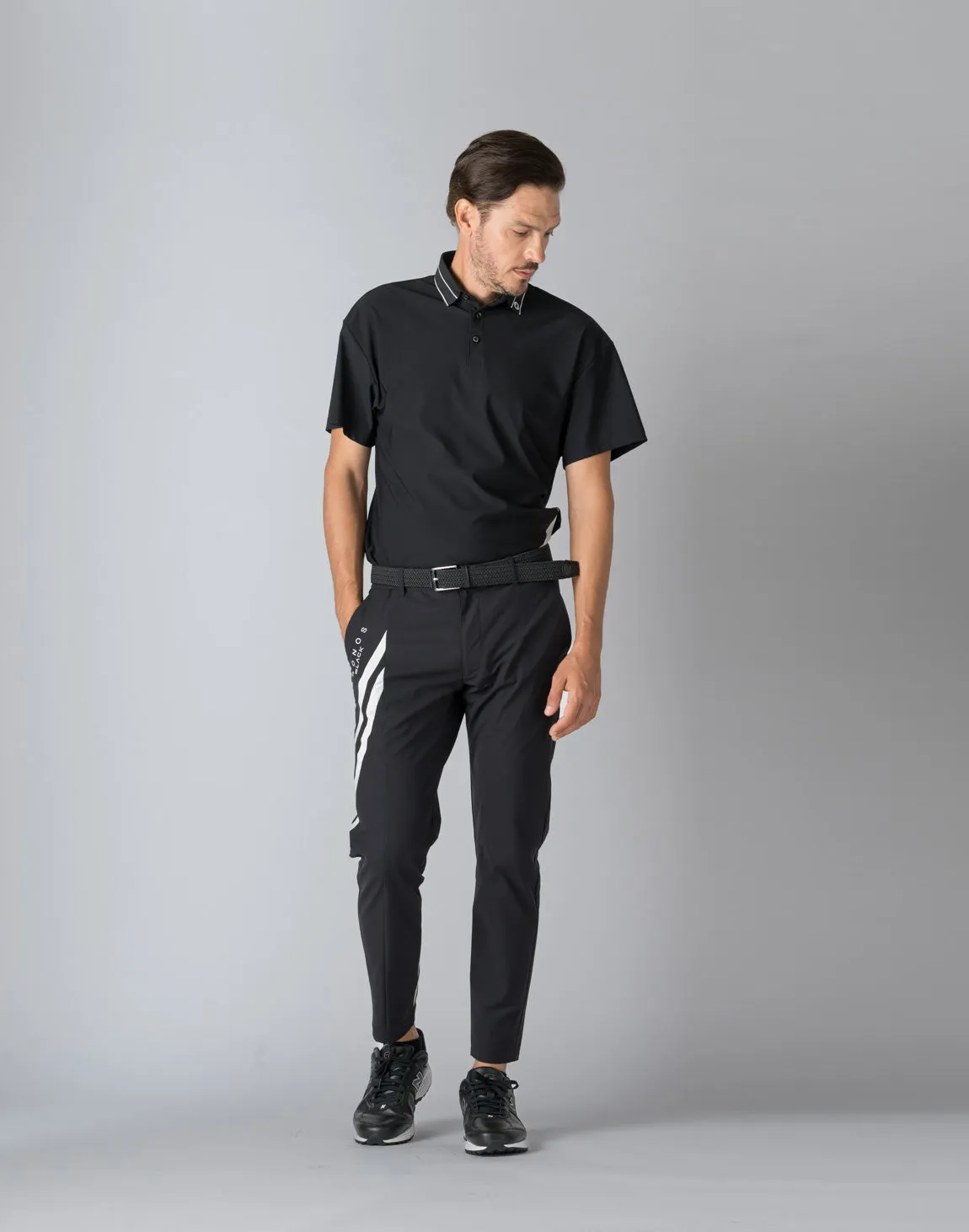 CRONOS BLACK STRIPED POLO SHIRT【BLACK】