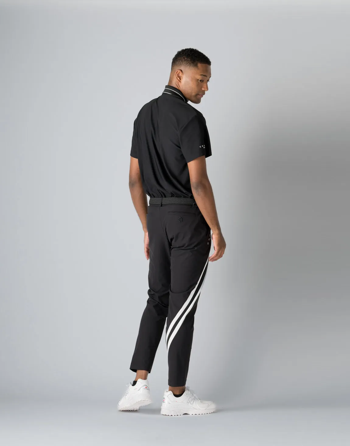 CRONOS BLACK STRIPED POLO SHIRT【BLACK】