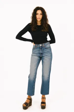 Cropped Straight Leg Denim