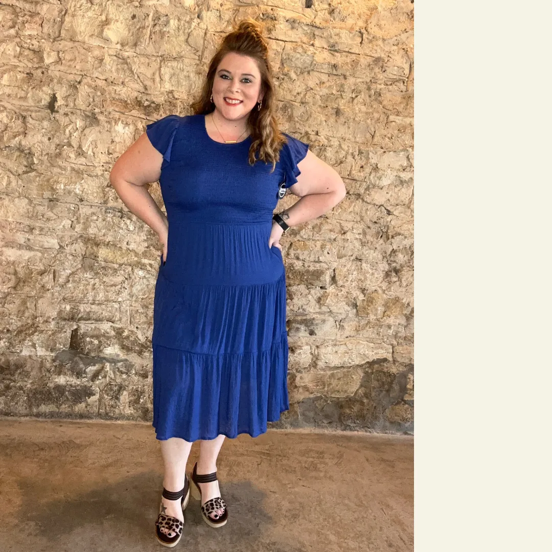 CURVY | Mia Midi Dress | Royal Blue