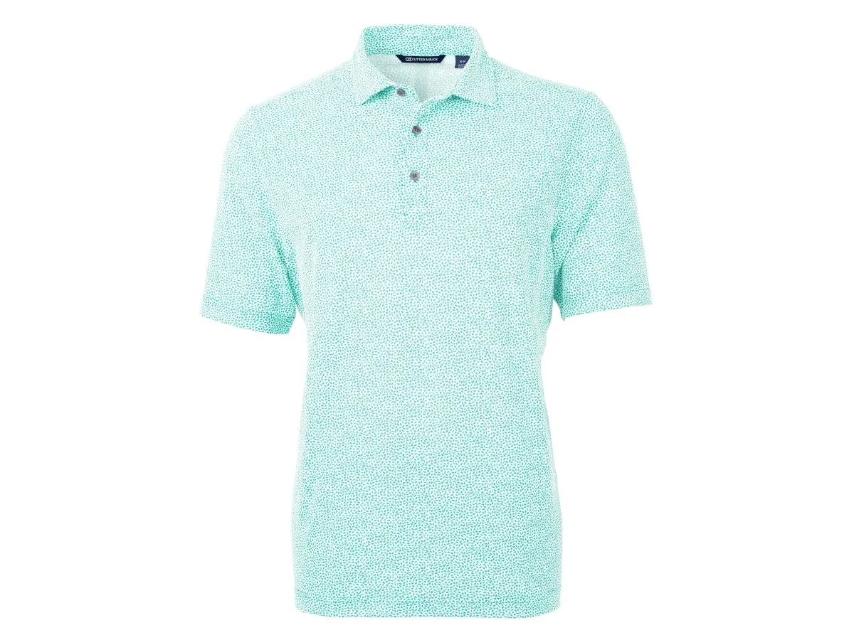 Cutter & Buck Mens Virtue Eco Pique Botanical Print Recycled Polo