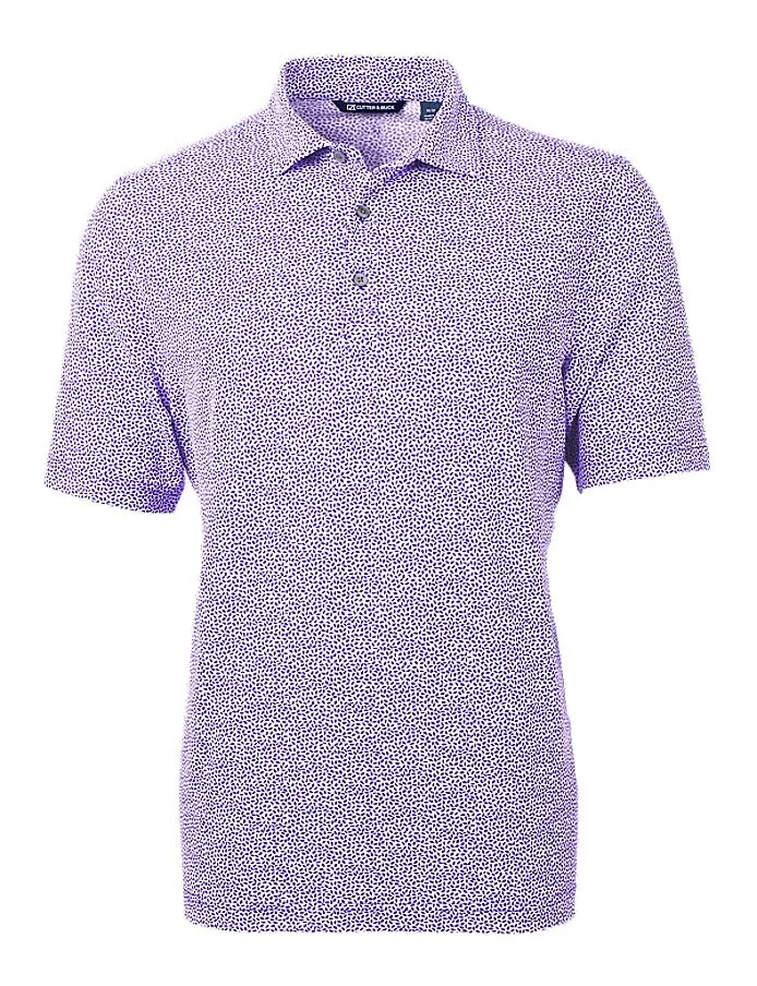 Cutter & Buck Mens Virtue Eco Pique Botanical Print Recycled Polo