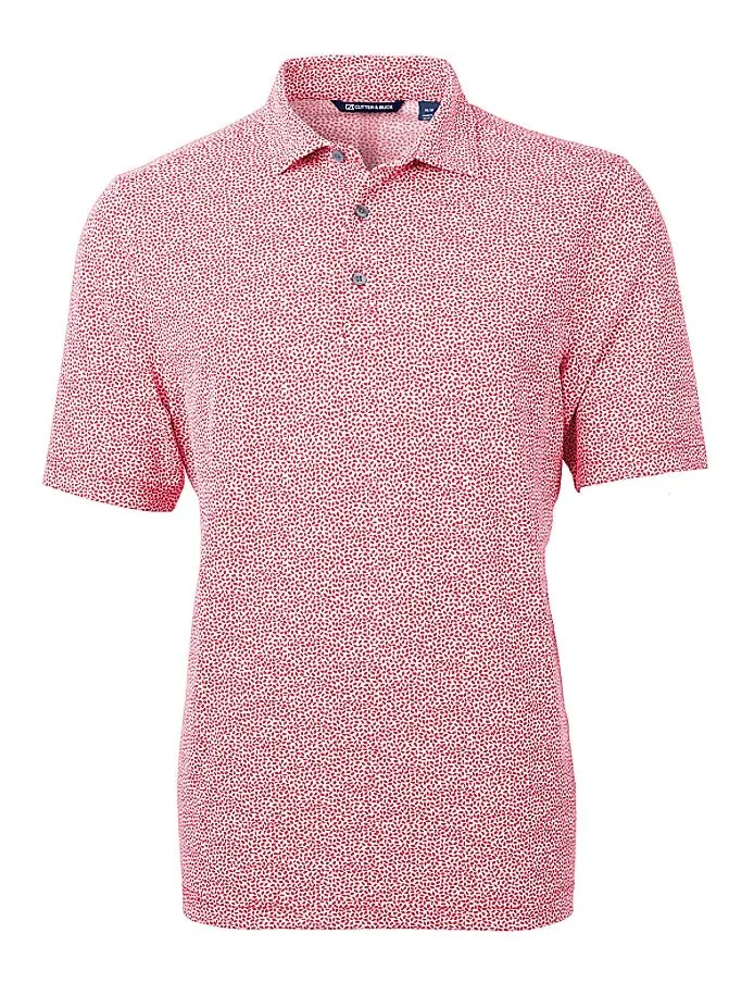 Cutter & Buck Mens Virtue Eco Pique Botanical Print Recycled Polo