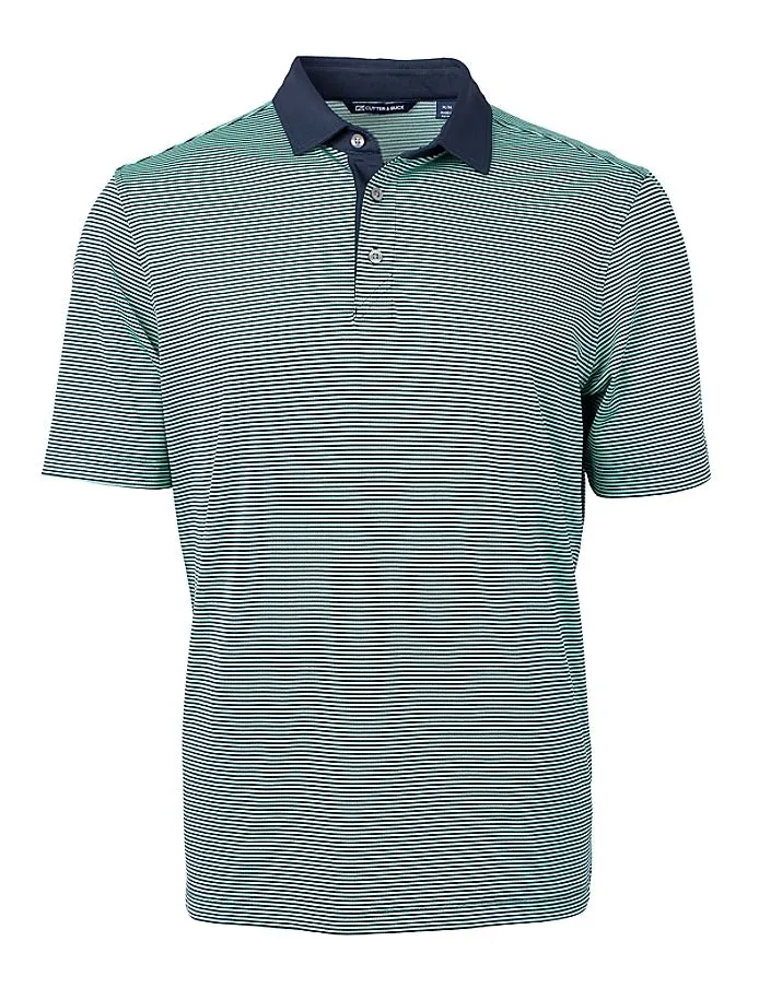 Cutter & Buck Virtue Eco Pique Micro Stripe Recycled Mens Polo