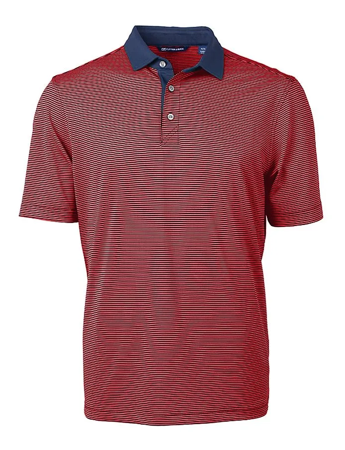 Cutter & Buck Virtue Eco Pique Micro Stripe Recycled Mens Polo