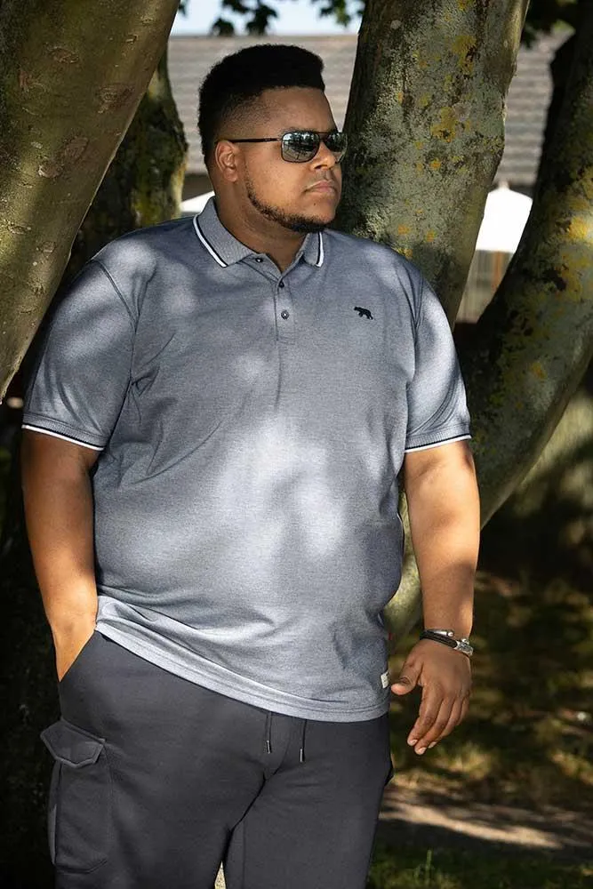 D555 GIBRALTAR Pique Short Sleeve Polo Shirt for Men's (611512) in Navy/Blue, 3XL-6XL
