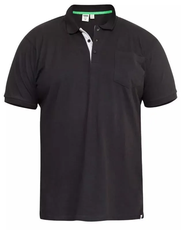 D555 Men's Grant Fully Combed Pique Polo Shirt in 8 Colour Options 2XL to 10XL