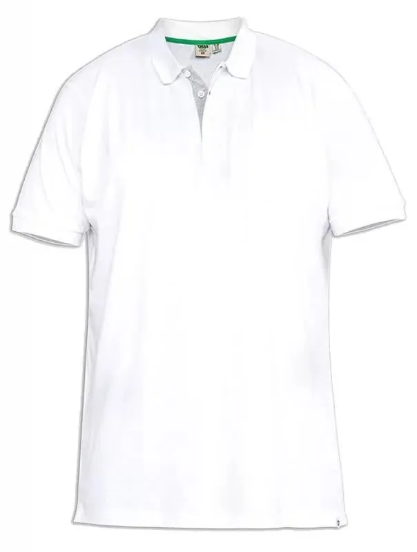 D555 Men's Grant Fully Combed Pique Polo Shirt in 8 Colour Options 2XL to 10XL